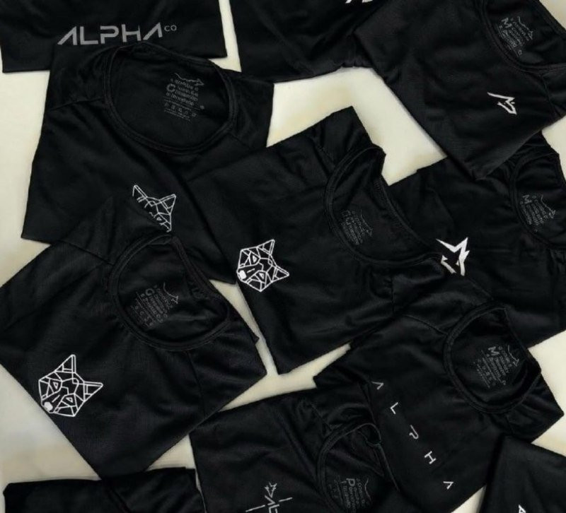 Kit 5 Camisetas Dry All Black Alpha