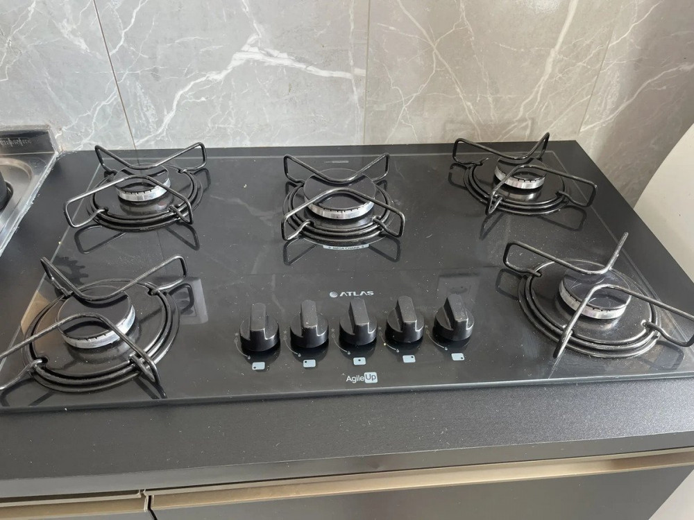 Cooktop 5 Bocas Gás Atlas Agile Up Mega Preto