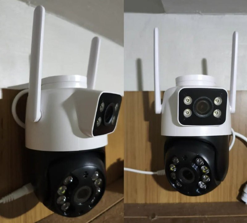 Kit 2 Câmera Wifi Externa A28 App Icsee Dupla Visão 3mp Prova Dágua Cor Branco