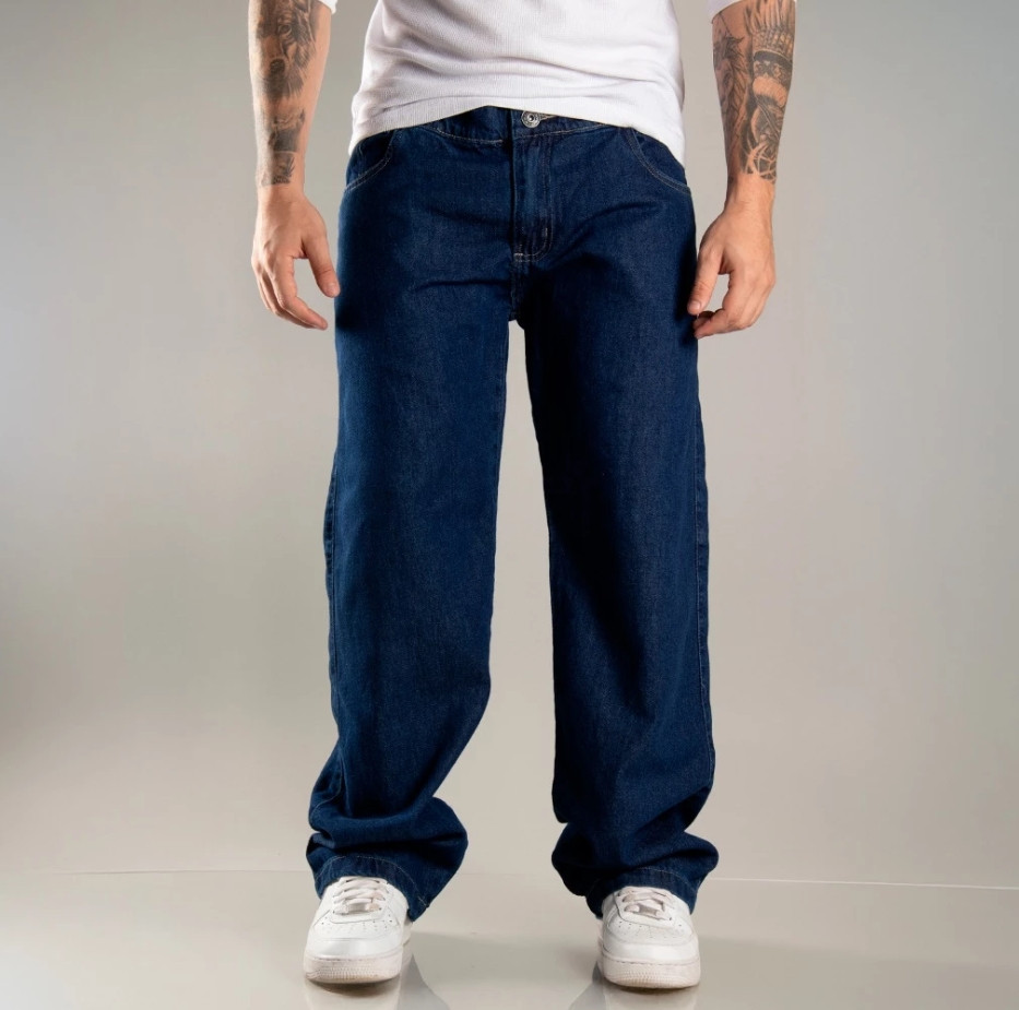 Calça Masculina Baggy Jeans Larga Skatista