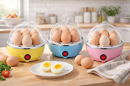 Cozedor de Ovos Elétrico Portátil a Vapor