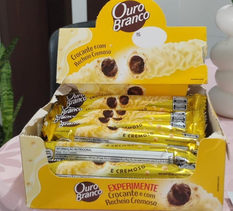 DELÍCIA MARAVILHA Ouro Branco - Stick Wafer Recheado pacote com 15 unidades