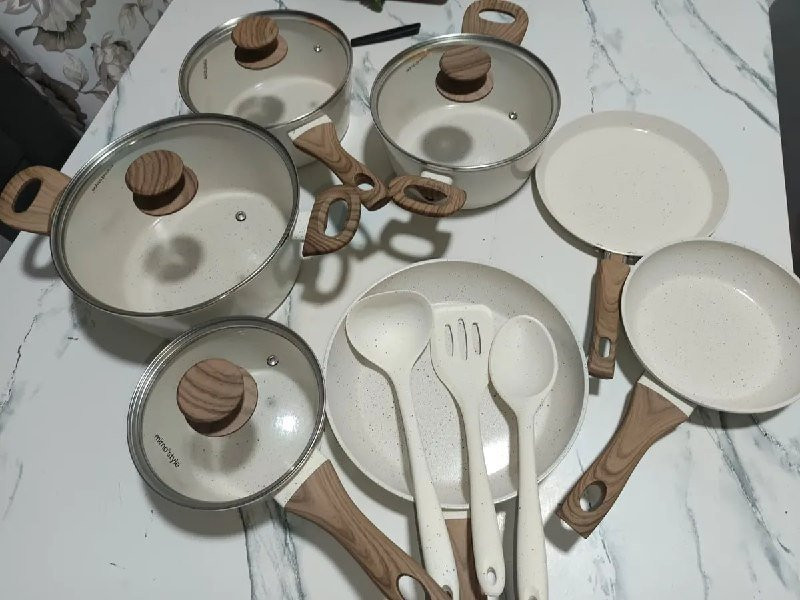 Conjunto de Panelas Com 10 Peças Cook Marmol Mimo Style