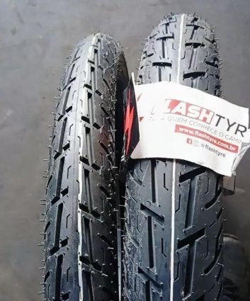 Par Pneu Novo 90/90-18 + 2.75-18 Flash Tyre YBR Titan