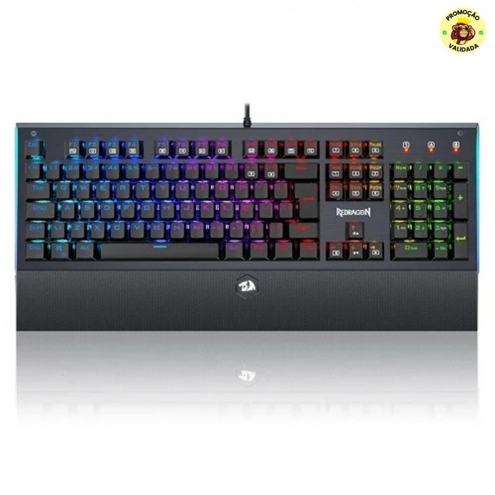 TECLADO MECANICO GAMER ARYAMAN RGB PRETO V2