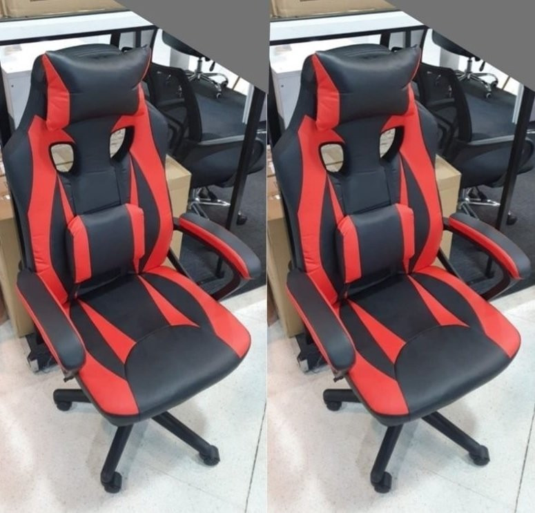 Cadeira Otello 100 Gamer Preto Vermelho Couro