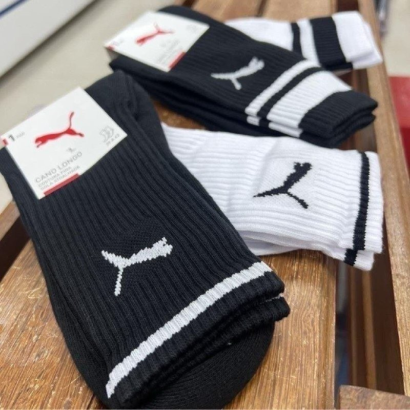 Kit 3 Pares Meias Puma Cano Alto Confortável