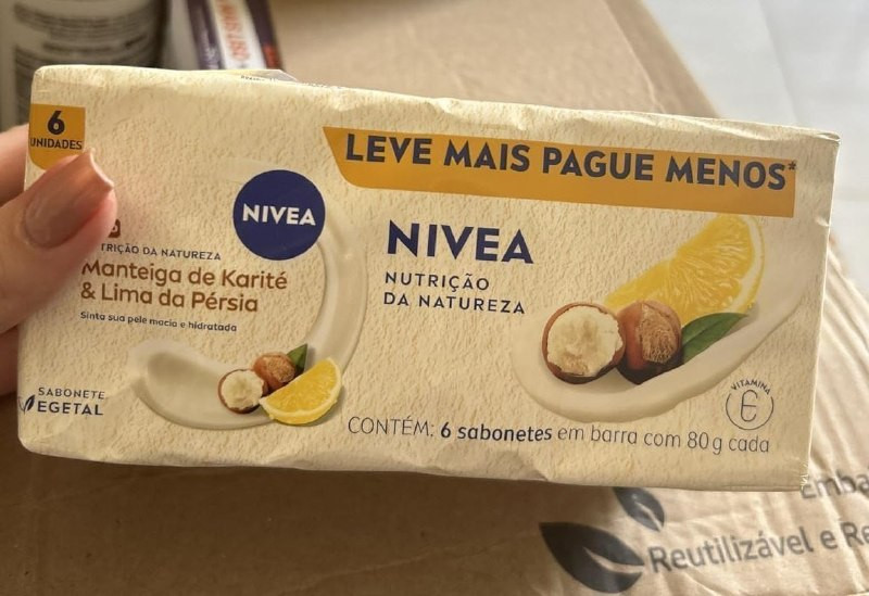 NIVEA Sabonete Vegetal Nutrição da Natureza Manteiga Karité & Lima da Pérsia 80g (6 un.)