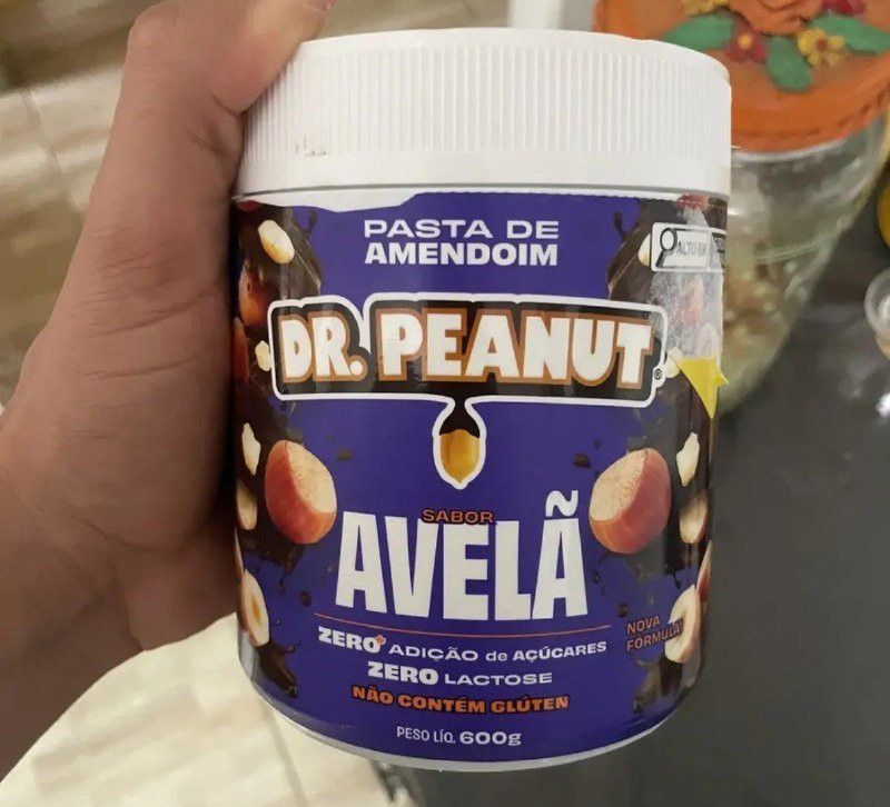 🥜 Pasta de Amendoim Proteica Dr. Peanut Avelã 600g Sem Açúcar