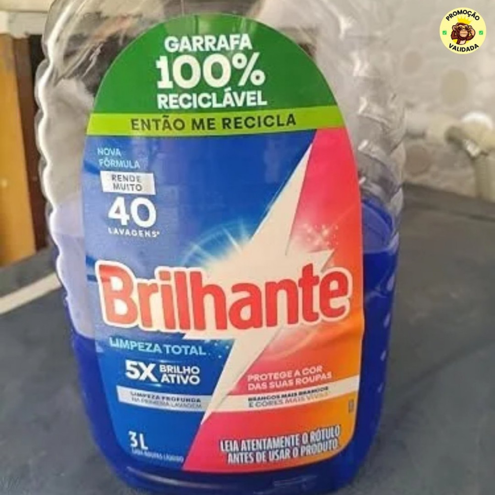 Brilhante Limpeza Total - Lava Roupas Líquido 3L
