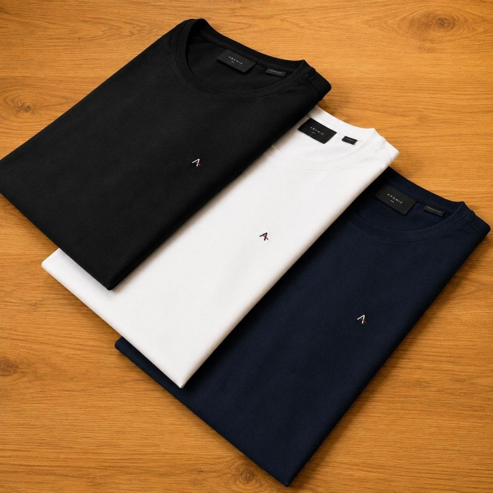 Kit Camisetas Aramis Preta/Branca/Azul Marinho