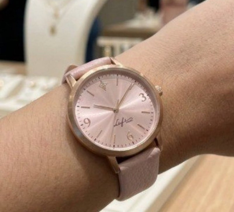 Relógio Life Realizações Couro Rosé