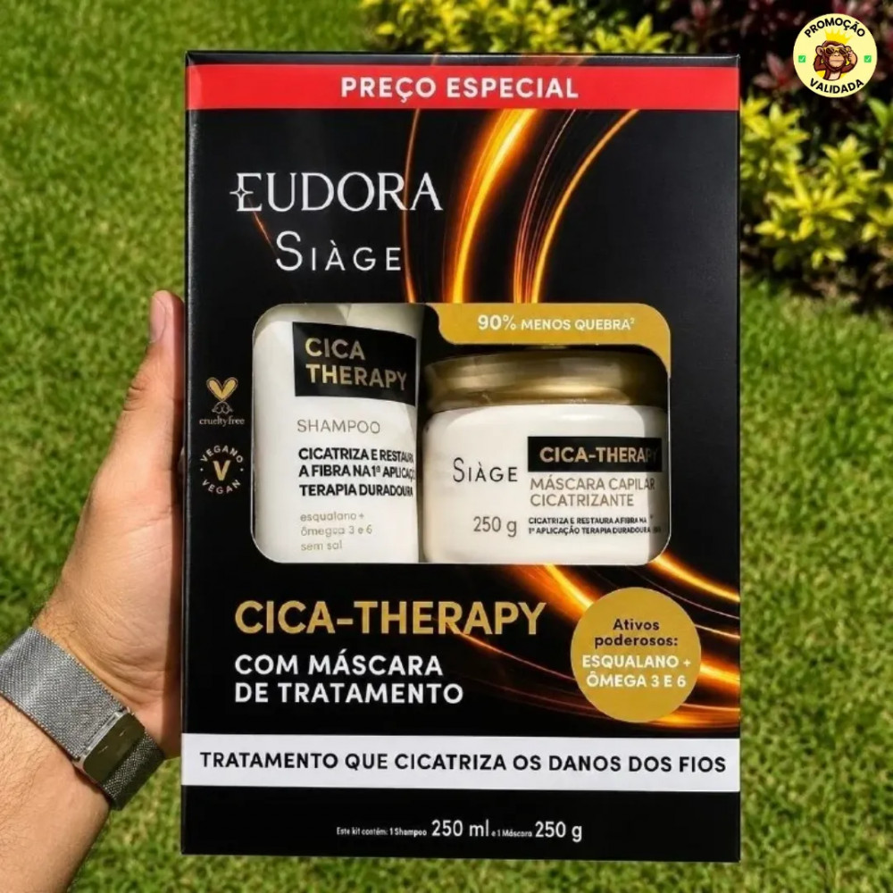 Kit Eudora Siage Shampoo Mascara Capilar Cica-therapy
