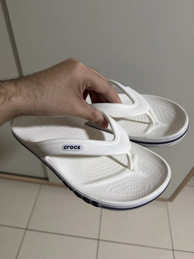 Chinelo Crocs Bayaband Flip White/Navy