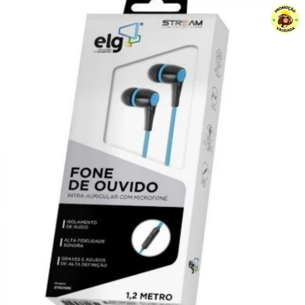 Fone de Ouvido Intra-Auricular STR05BK ELG