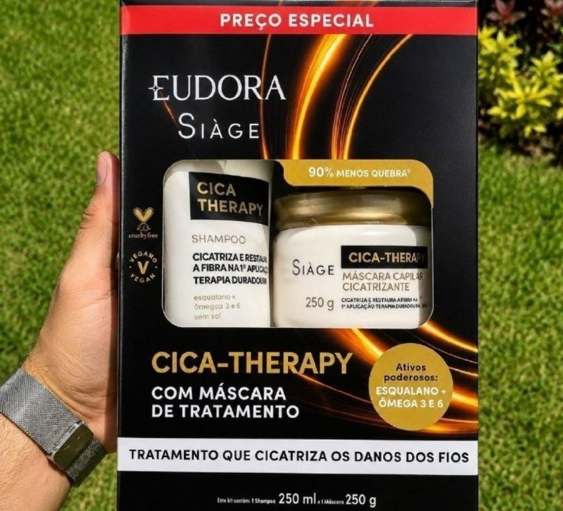 Kit Eudora Siage Cica-Therapy Shampoo 250ml + Máscara 250g
