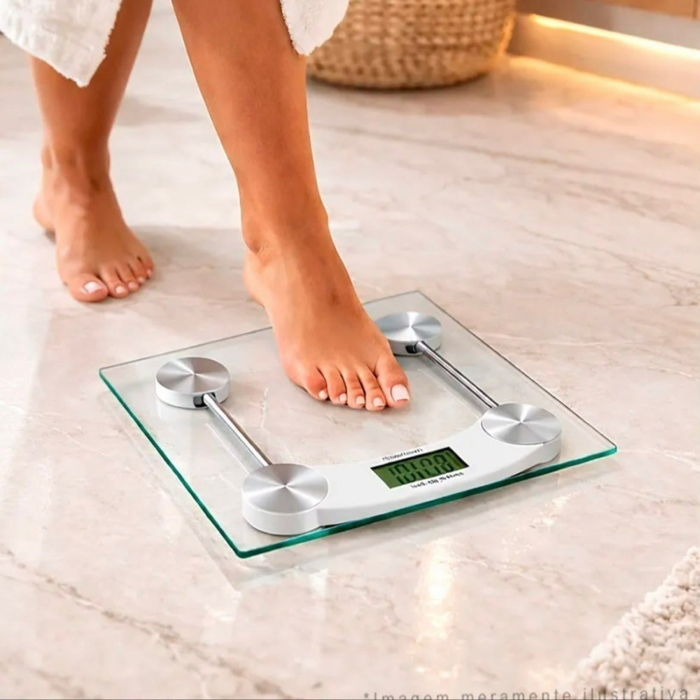 Balança Digital de Vidro 180kg MFL com Temp