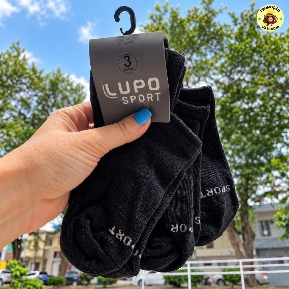Kit 6 Pares Meias Soquete Invisível Lupo