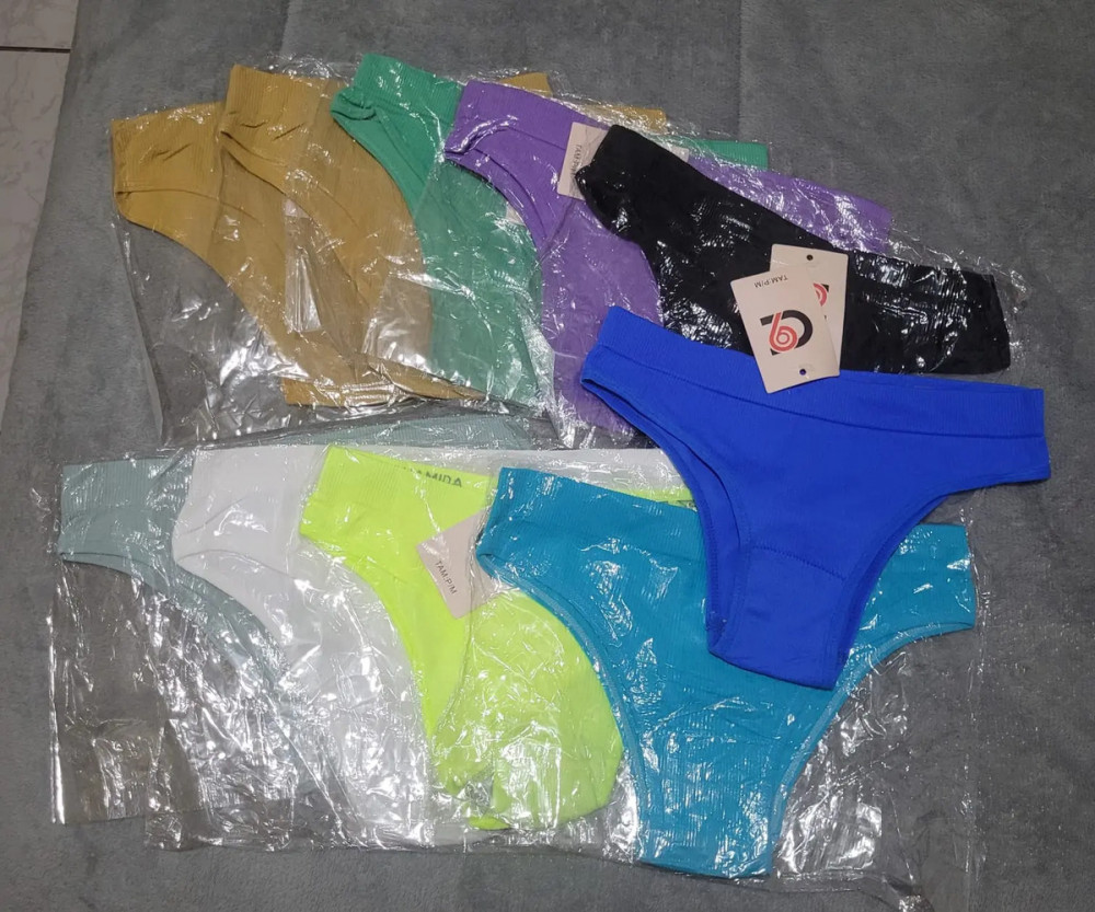 Kit 10 Calcinhas Tanga Canelada Básica