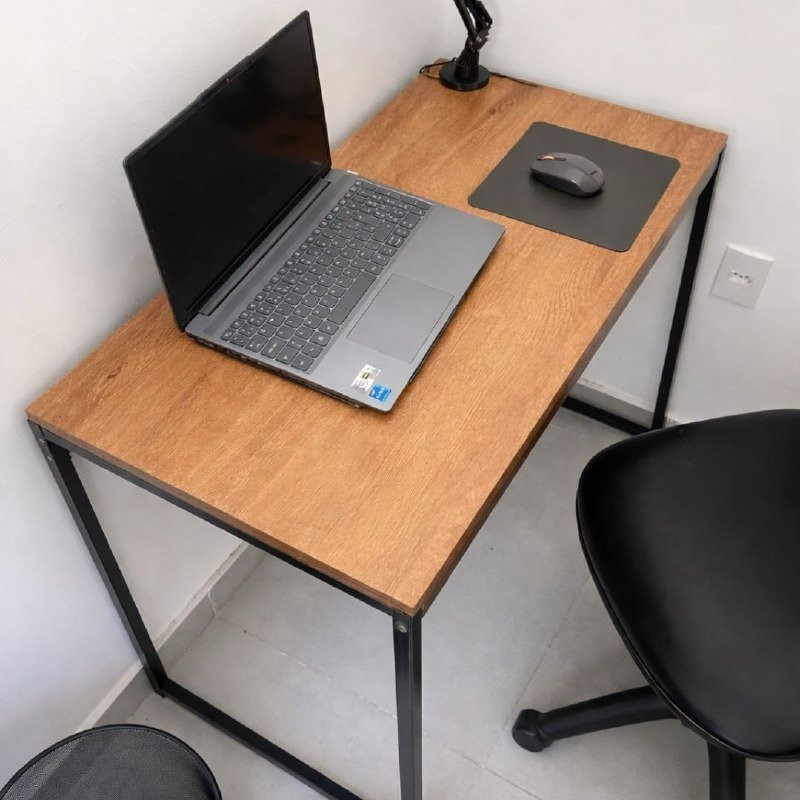 Mesa Escrivaninha Industrial Aço Mdf