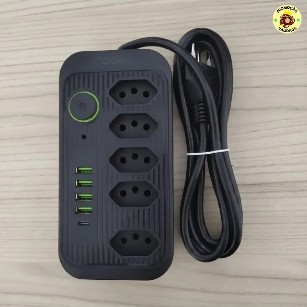 Extensao Coibeu 10 Tomadas 2m 4 Usb Bivolt
