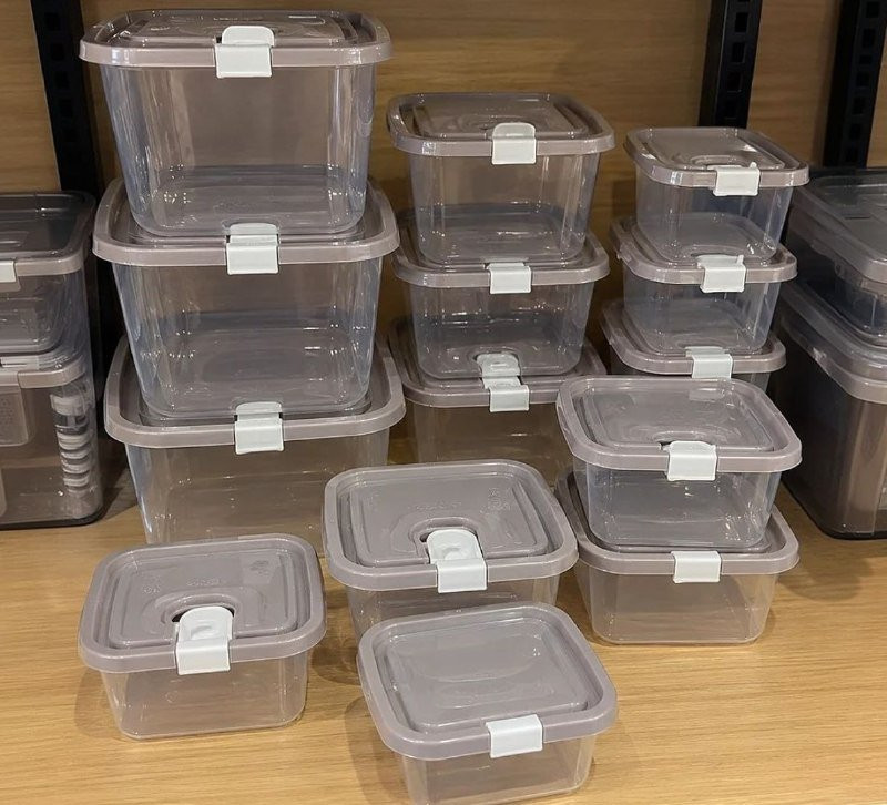 Kit 16 Potes de Plástico Plasútil Tampa Fixa e Trava