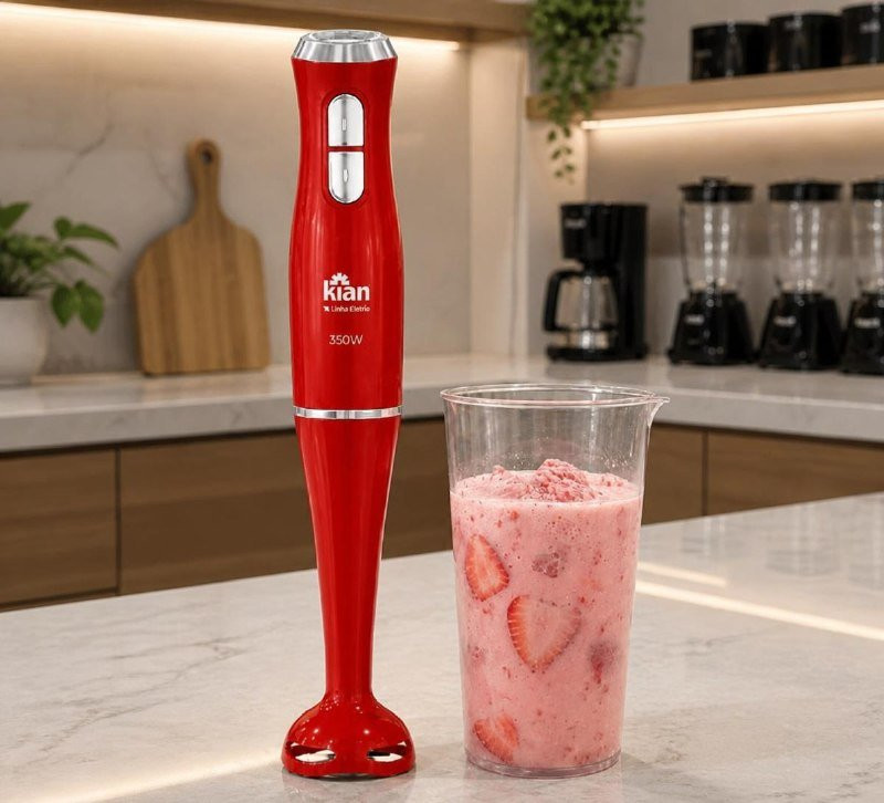 Mixer Kian 350W com 2 Velocidades e Copo 700ml Vermelho