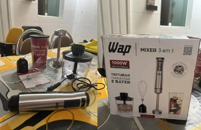 ⚡ WAP Mixer Elétrico 3 em 1 1000W - 220V