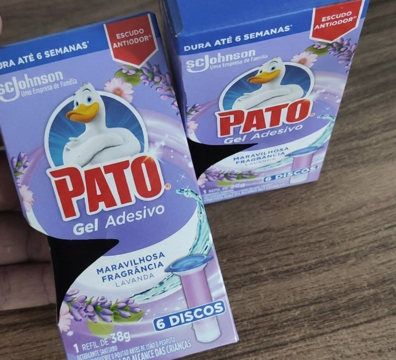 🦆 Pato Desodorizador Sanitário Gel Adesivo Lavanda c/ Aplicador, 6 Discos