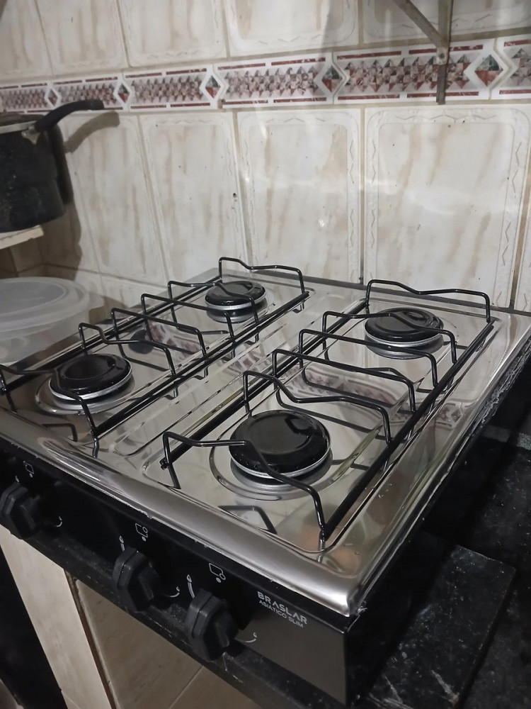 Fogão Cooktop Portátil 4 Bocas a Gás Inox