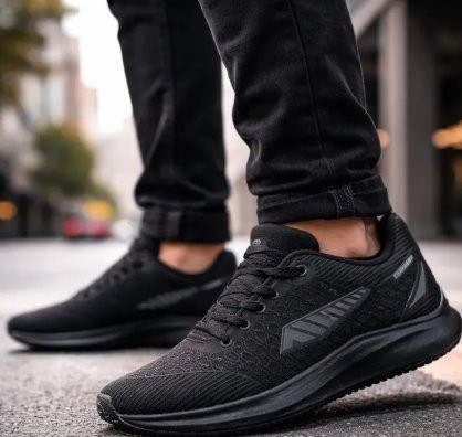 Tênis Masculino Caminhada Ahead Fit Solado Preto