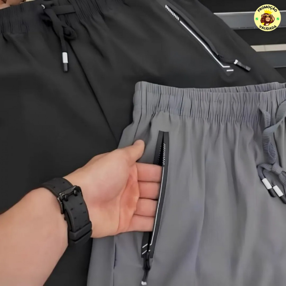 Short Bermuda 2 Bolsos Ziper Secagem Rapida