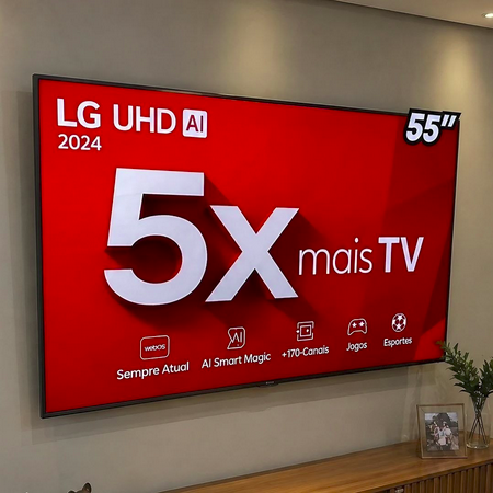 Smart TV LG 55 UHD 4K com ThinQ AI e Alexa