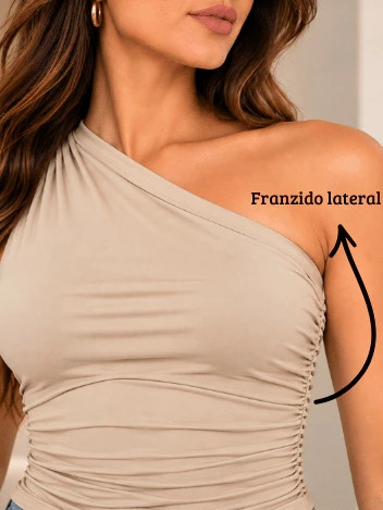 Blusa Feminina Um Ombro Só Assimétrica Justa
