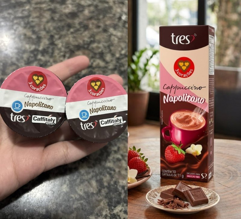 3 Corações Cápsula de Cappuccino Napolitano - 10 unid