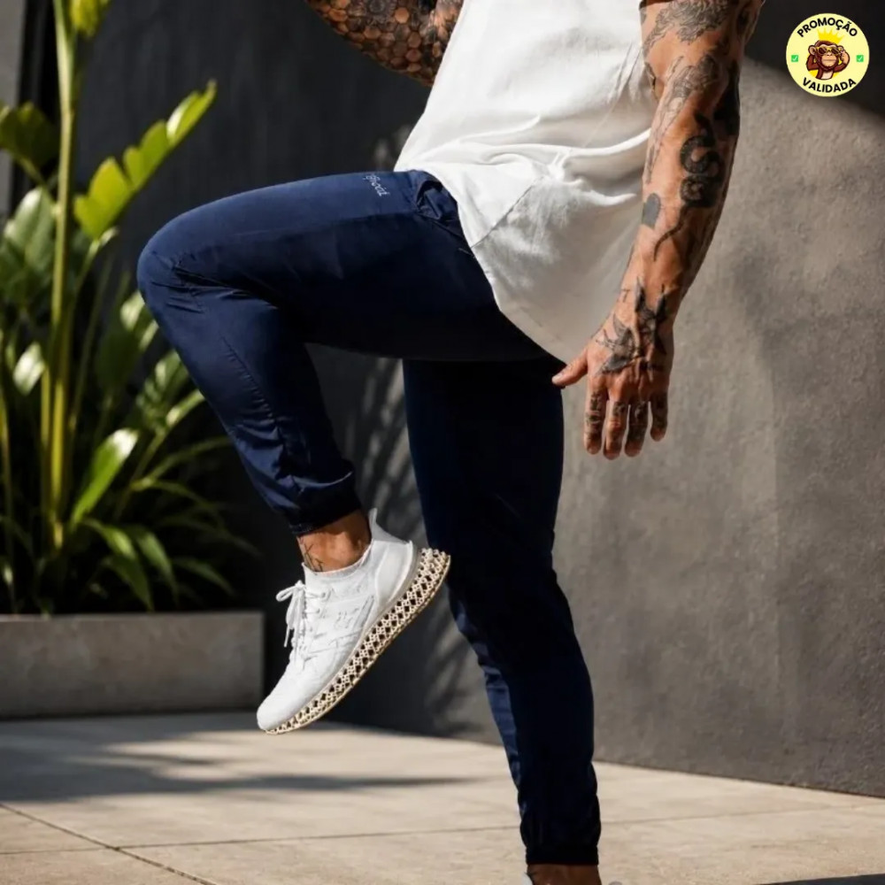 Kit com 3 Calcas Jogger Tactel com Elastano Ziper