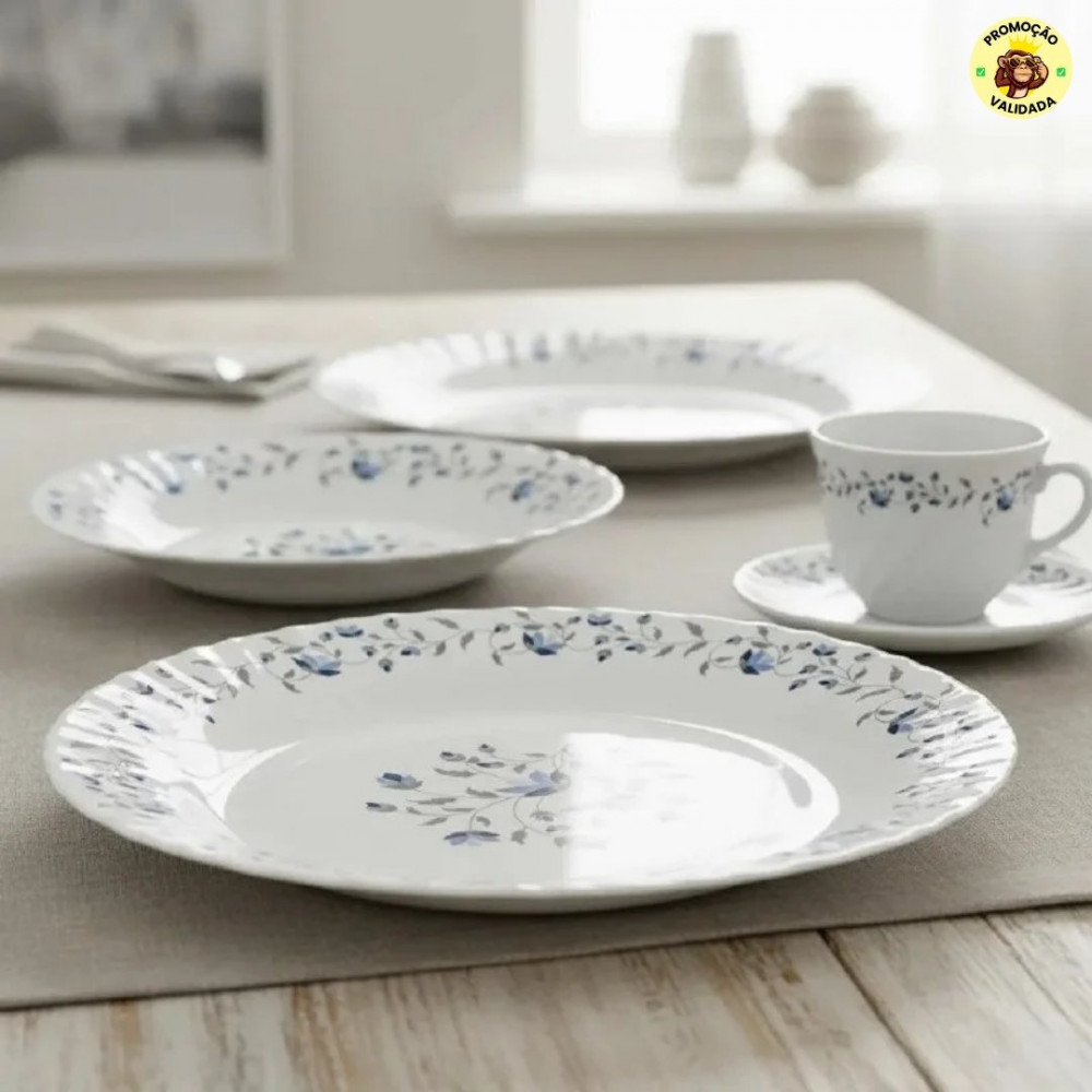 Aparelho De Jantar 20 Peças Vidro Opaline