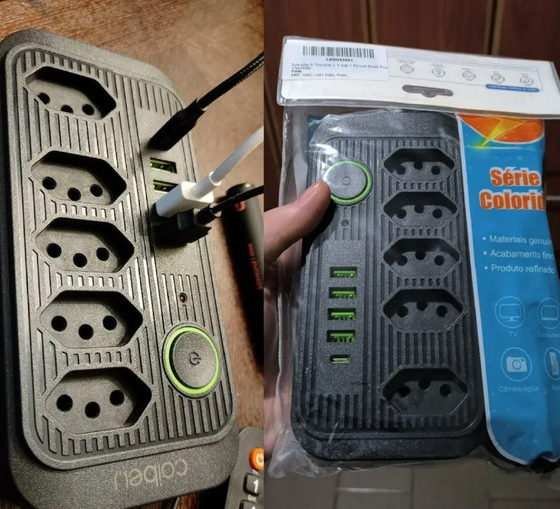 Extensão Coibeu Tomadas com USB, Bivolt
