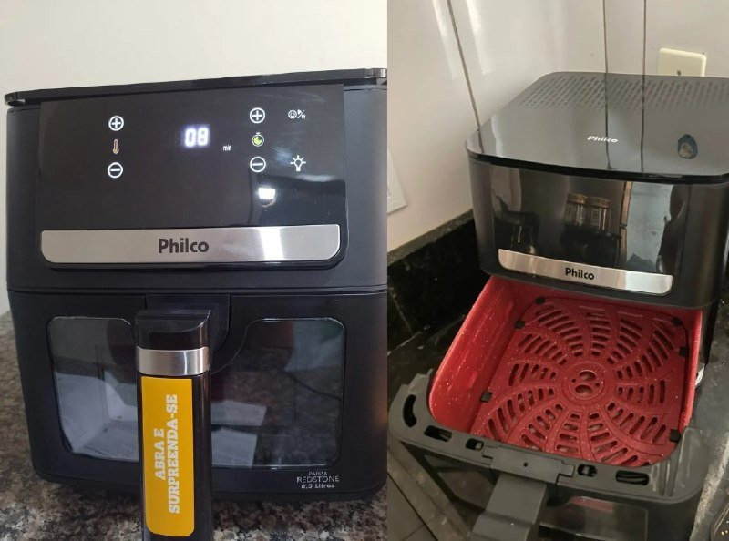 Air Fryer Philco 6,5L Visor Glass e Redstone 1700W - 220v