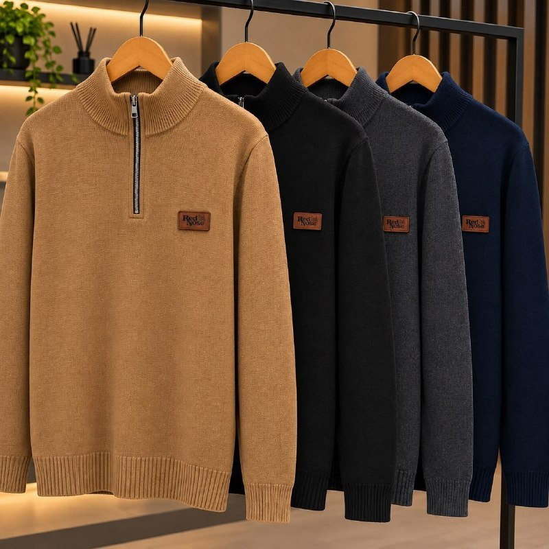 🧥 Suéter Zíper Gola Alta Red Nose