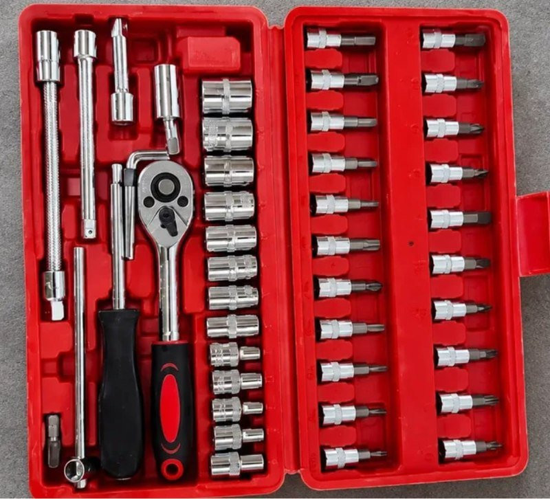 Kit Jogo De Ferramentas Profissional 46 Peças Chave Fenda