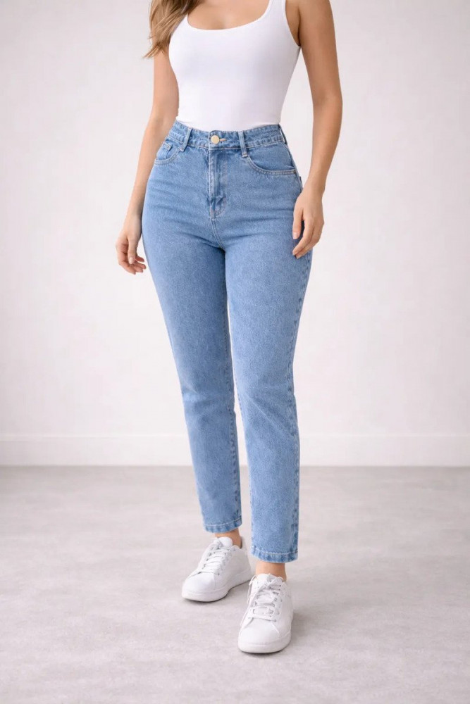 Calça Jeans Mom Stillger Feminina Cintura Alta