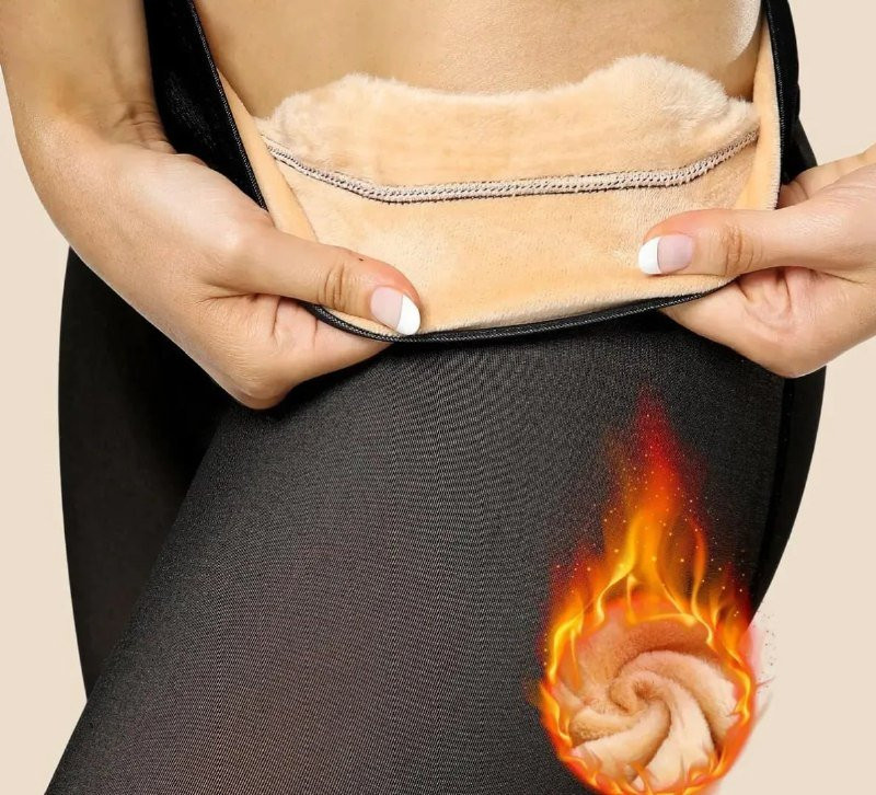 Meia Calça De Lã Térmica Translúcida Forrada