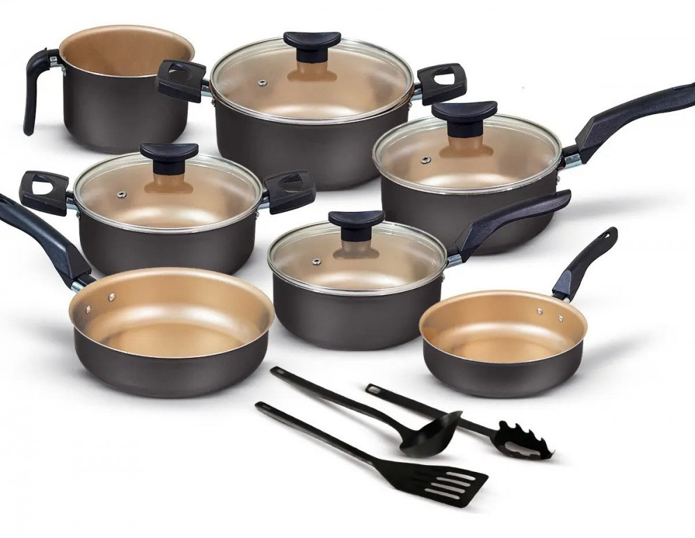 Conjunto de Panelas Antiaderente 10 Peças Teflon