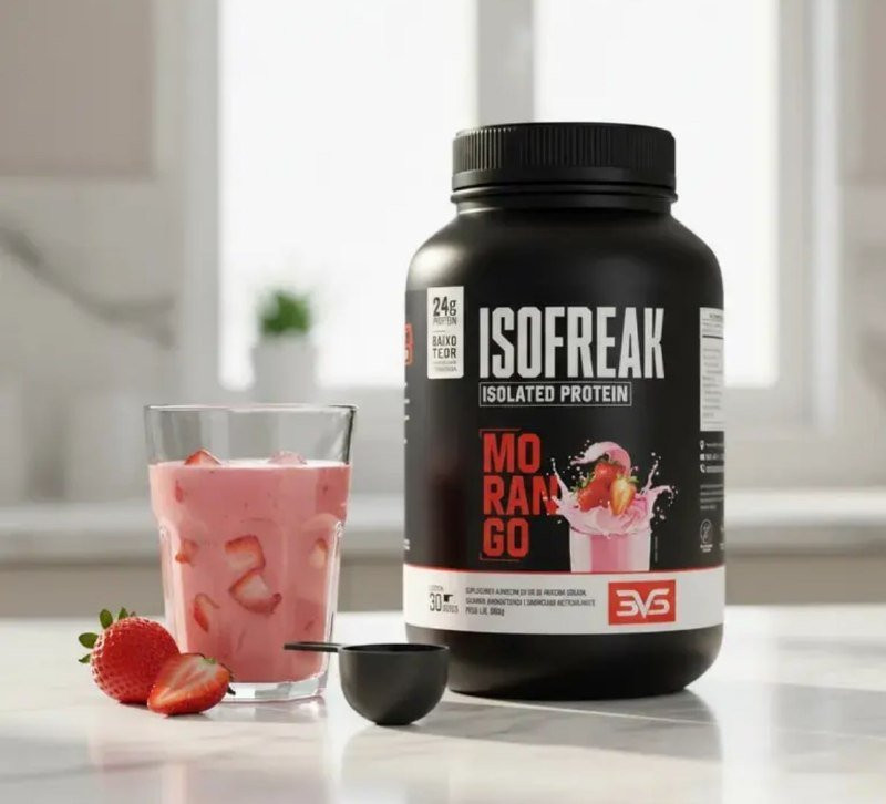Whey Isolado Isofreak 900g Sabor Morango