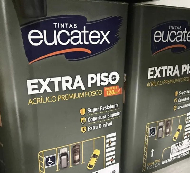 Tinta Eucatex Extra Piso, Fosco Cor Cinza Escuro, 18 Litros