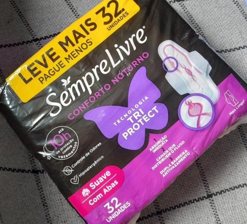 🌙 Sempre Livre Absorvente Externo Noturno Plus, Suave 32un