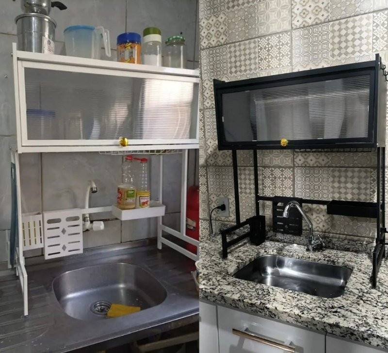 Escorredor De Pratos Louça Cozinha Suspensa 65cm 18pçs