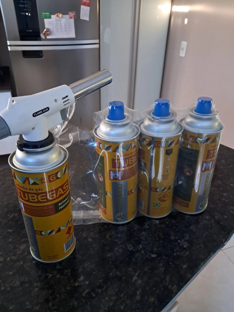 Kit Maçarico Portátil 1300°C 4 refis butano