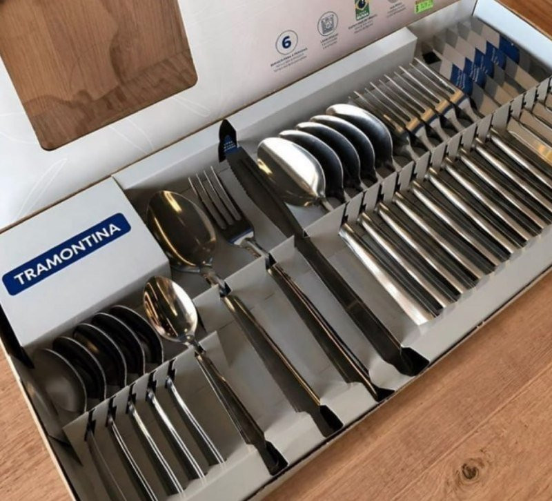 Jogo Talheres Búzios Aço Inox 24 Peças Tramontina